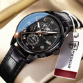 Montre POEDAGAR en cuir étanche, lumineuse, de grande marque de luxe pour hommes. + 🎁 Surprise 🎁