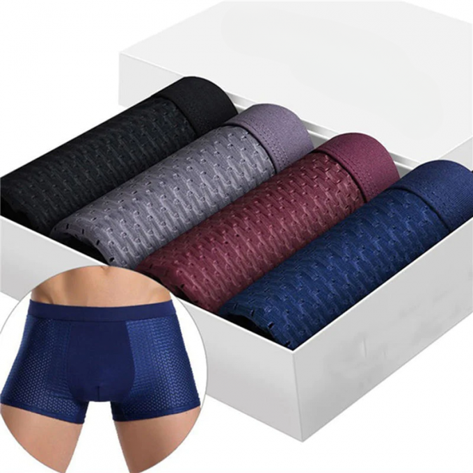 BOXERS FIBRE DE BAMBOU HOME  4 pièces (XL) 🔥 50% Reduction Aujourd'hui 🔥
