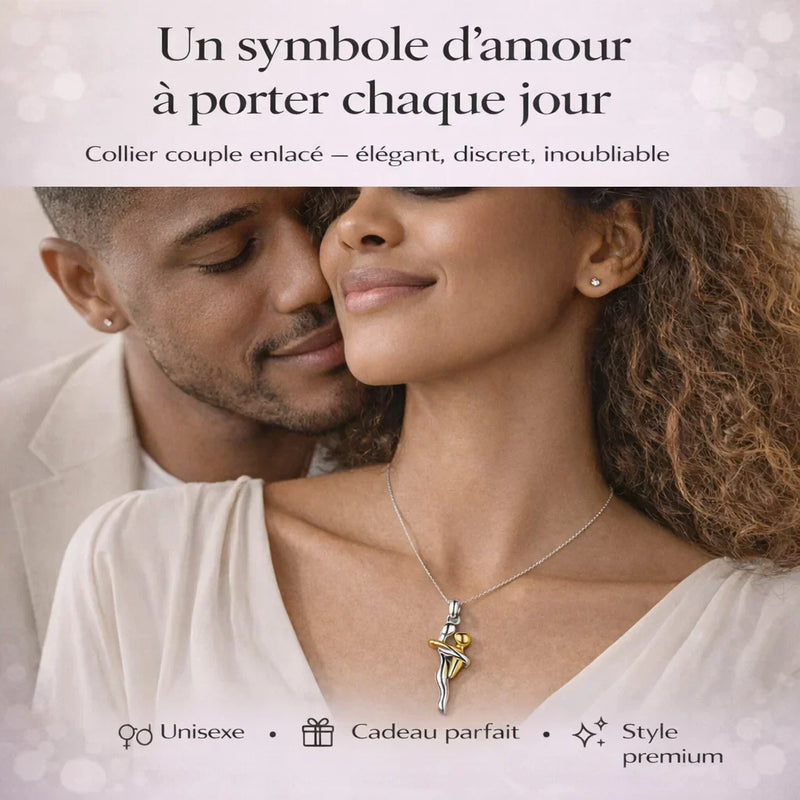 Collier “Couple enlacé” – Amour éternel(c)