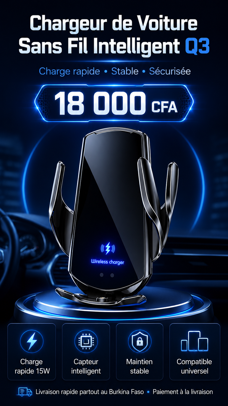 Chargeur Voiture Sans Fil Intelligent 2-en-1(BF)